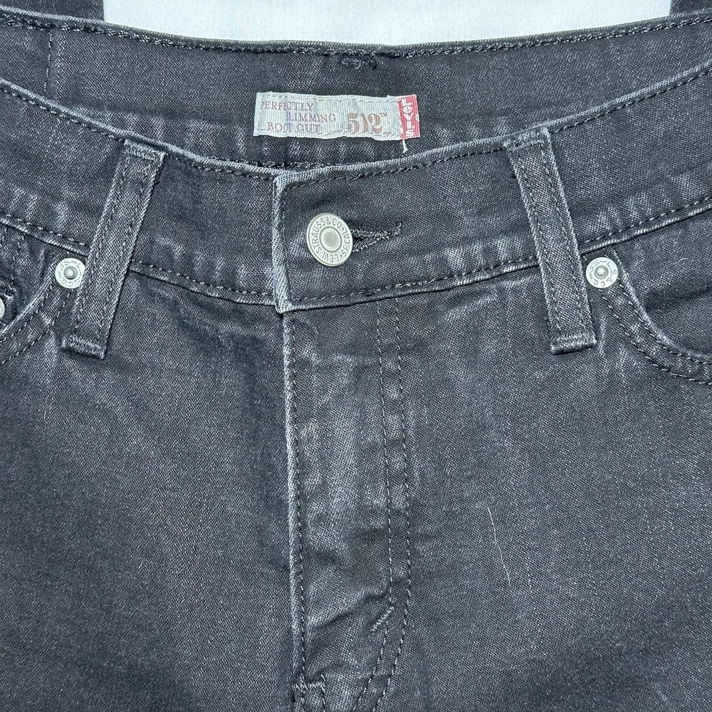 Levi's 512 Womens Size 10M Perfectly Slimming Bootcut Black Denim Jeans - Picture 3 of 10